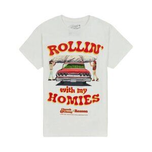 Cheech & Chong Rollin' With My Homies Tee T-Shirt White Men's